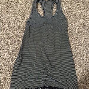 Lululemon Athletica Black and White Striped Tank Top